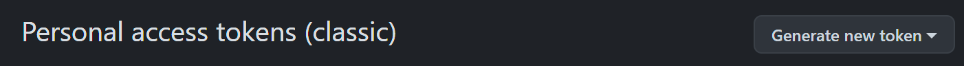 GitHub Generate new token