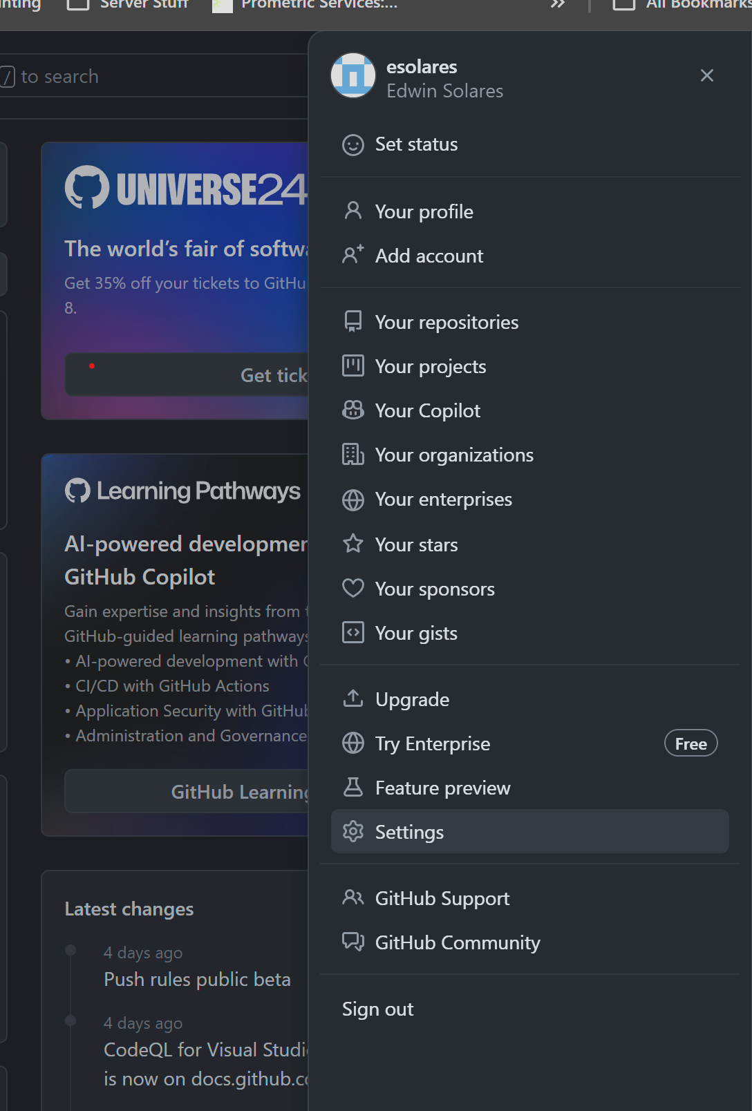 GitHub Settings